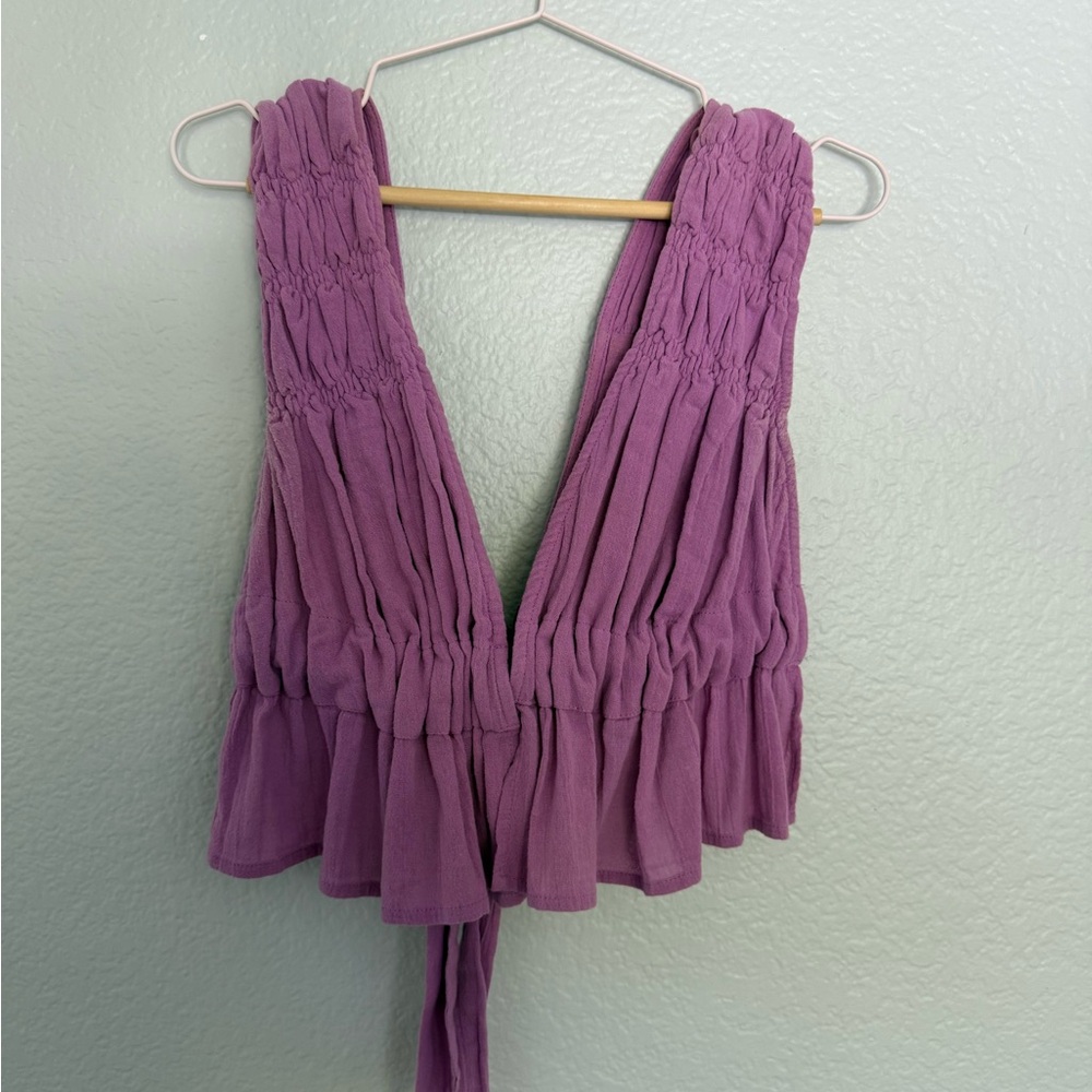Free People Purple Sleeveless Crop Top